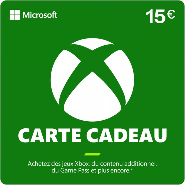 Carte Xbox 15 €