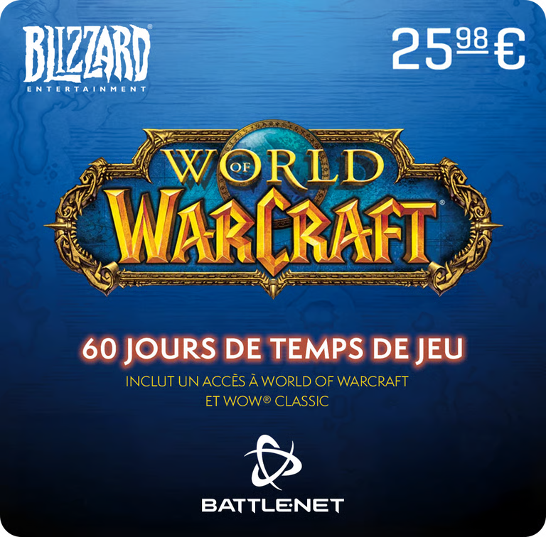 Carte World Of Warcraft 60 jours